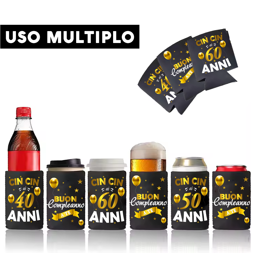 Raffredda Lattina Ecopelle Sintetica Nera Confezione da 10 - Buon 40 Compleanno