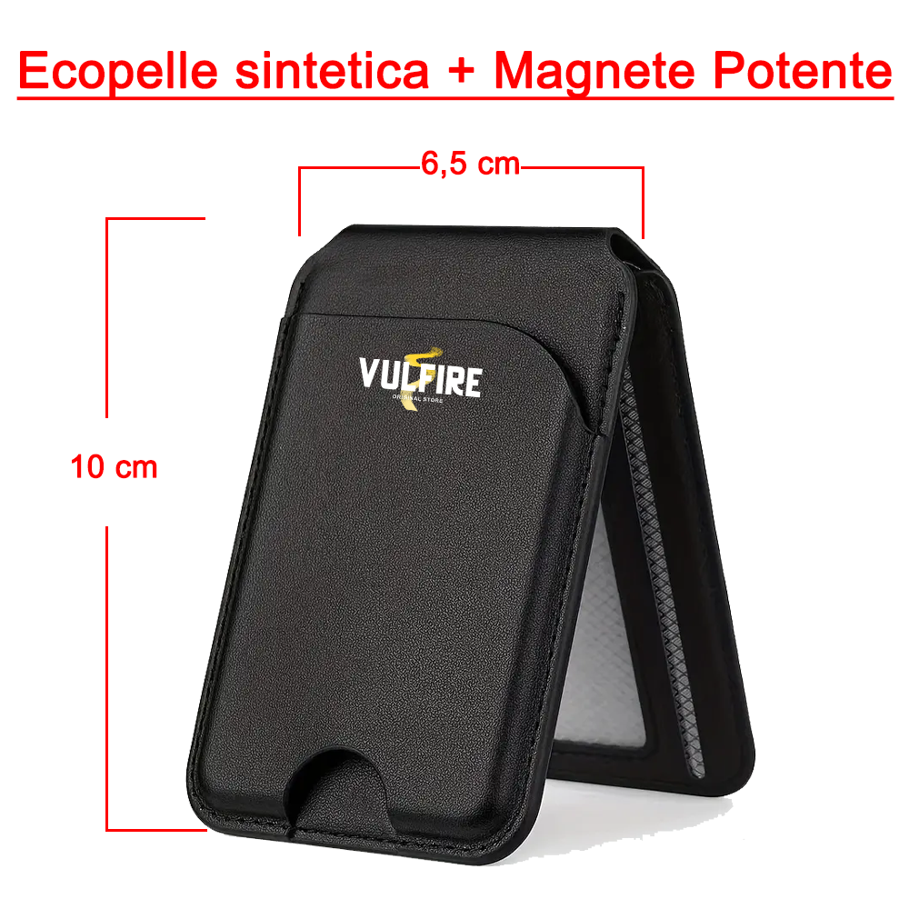 Portafoglio Portacarte con Stand -  Ecopelle sintetica Alta Qualità RFID Blocking con Magnete