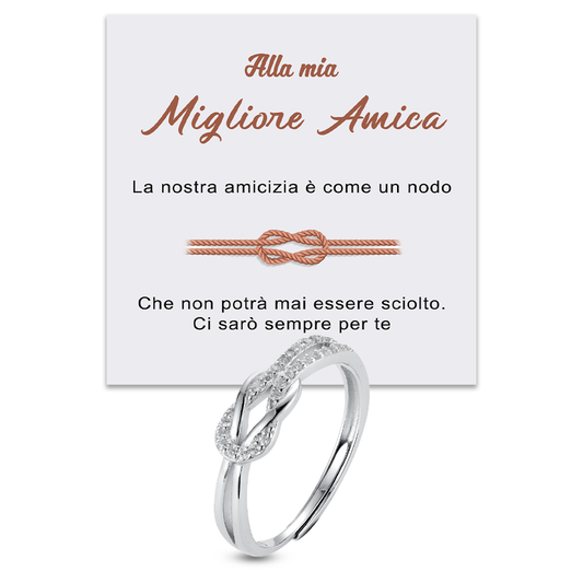 Anello Nodo da Donna in Argento Sterling 925 - Migliore Amica