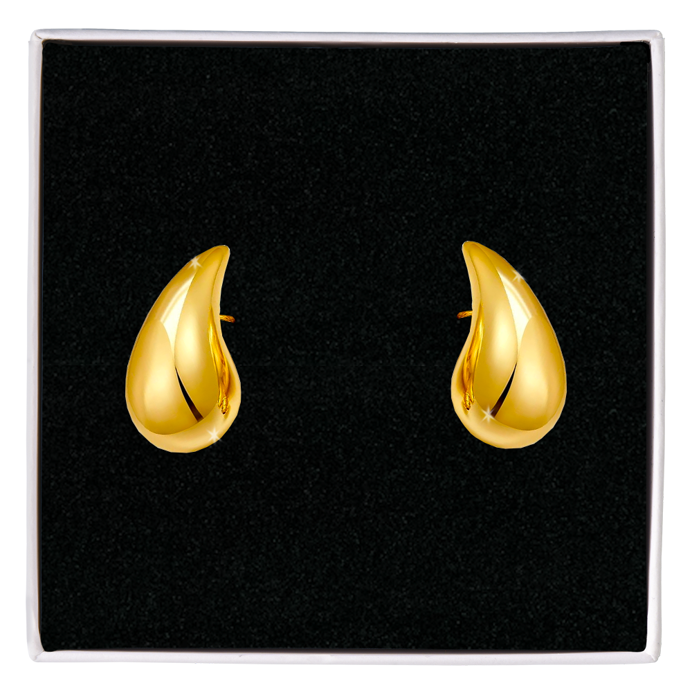 Orecchini a Goccia Donna in Acciaio chirurgico con Finitura in Oro 18k