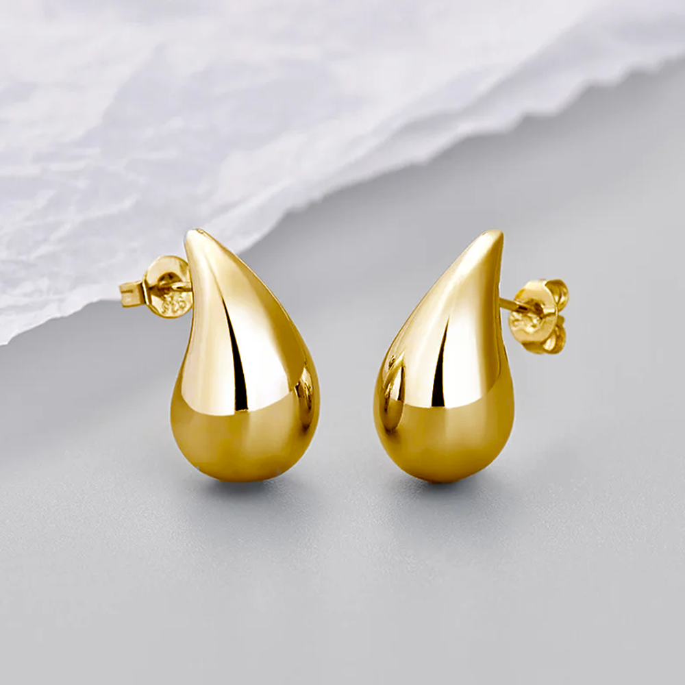 Orecchini a Goccia Donna in Acciaio chirurgico con Finitura in Oro 18k