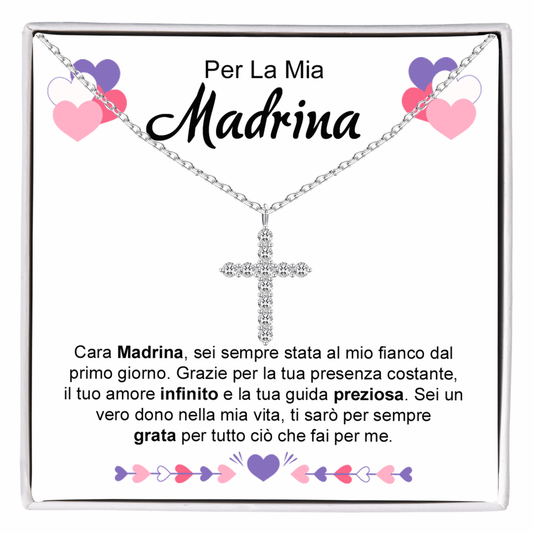 Collana Croce Argento sterling 925 - Per La Mia Madrina