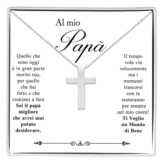 Collana Croce Argento sterling 925 - Al Papà