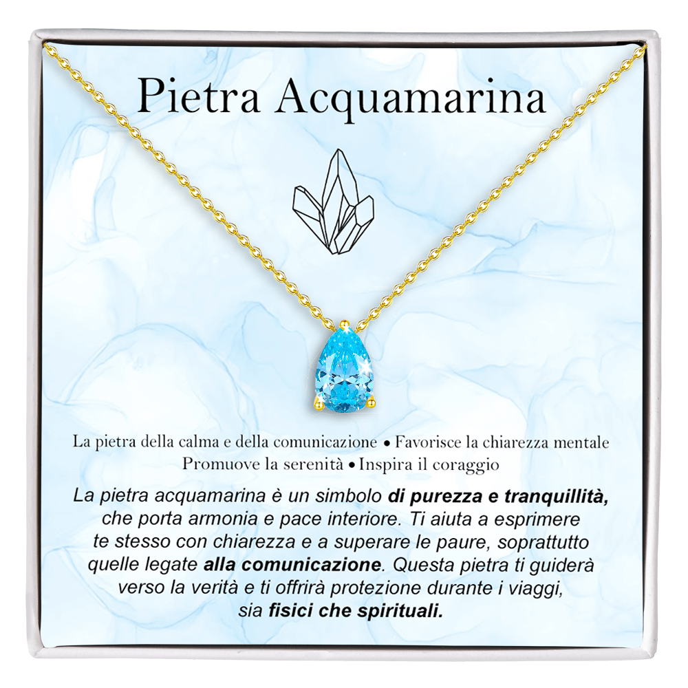 Collana con Pietra Acquamarina - Argento Sterling 925
