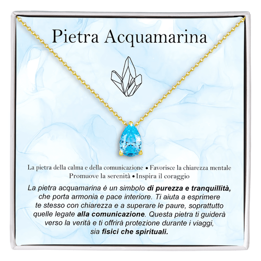 Collana con Pietra Acquamarina - Argento Sterling 925