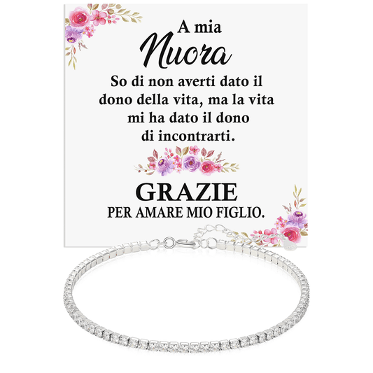 Bracciale Tennis in Argento Sterling 925 - A mia Nuora