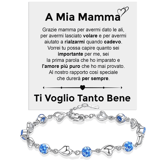 Bracciale Pietre Blu A mia Mamma - Ti voglio tanto bene.