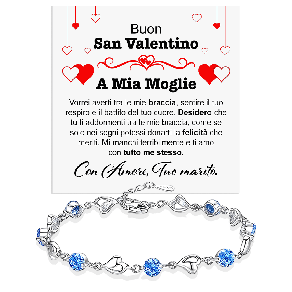 Bracciale Pietre Blu - A mia Moglie San Valentino