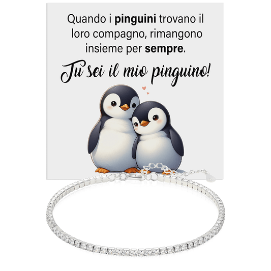 Bracciale Tennis in Argento Sterling 925 - Pinguino