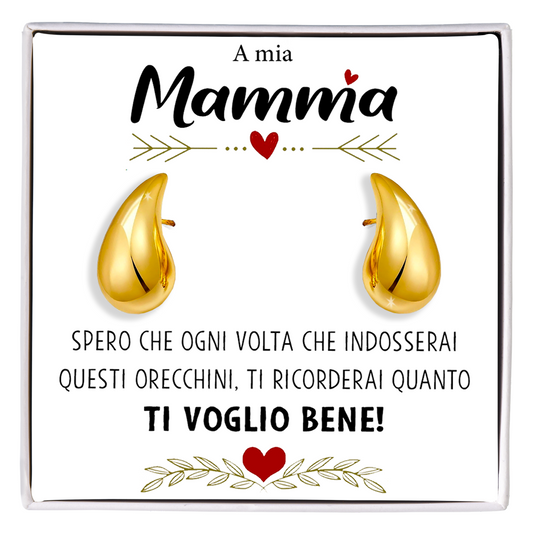 Orecchini a Goccia in Acciaio chirurgico - A mia Mamma