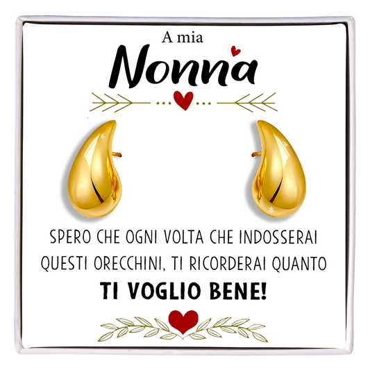 Orecchini a Goccia in Acciaio chirurgico - A mia Nonna