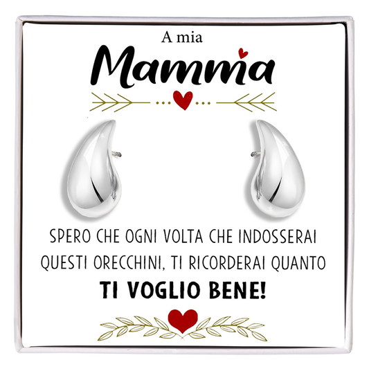 Orecchini a Goccia in Acciaio chirurgico - A mia Mamma