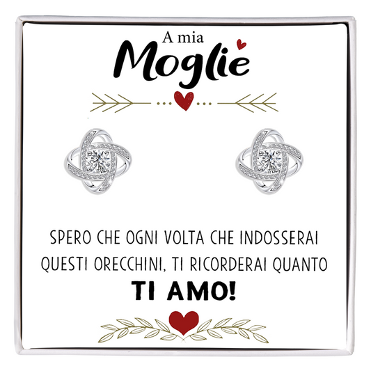 Orecchini Nodo con Pietra in Acciaio chirurgico - A mia moglie