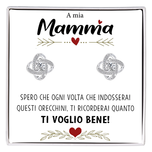 Orecchini Nodo con Pietra in Acciaio chirurgico - A mia mamma