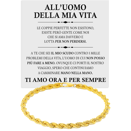 Bracciale Uomo Della Mia Vita - Corda Oro