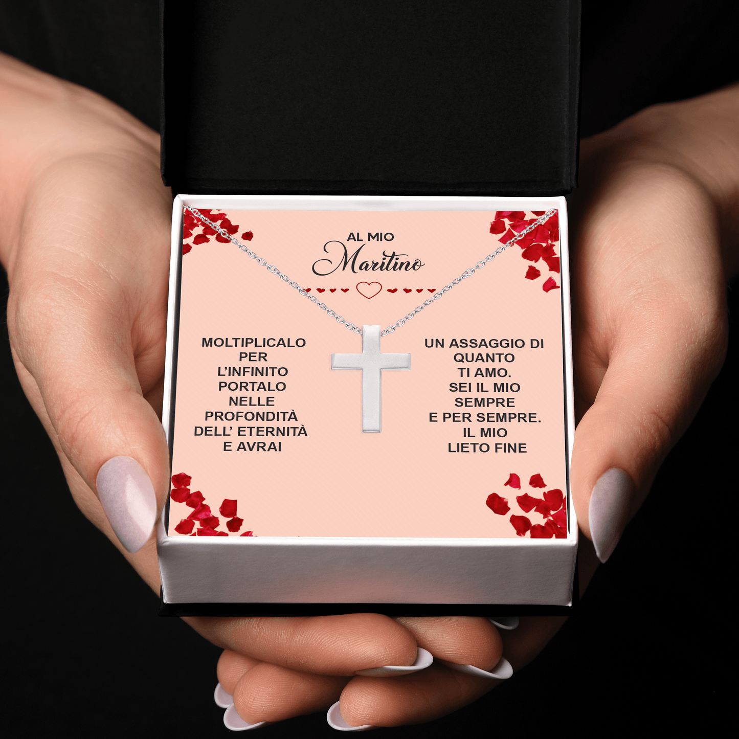 Collana Croce Argento sterling 925 - Al mio Maritino