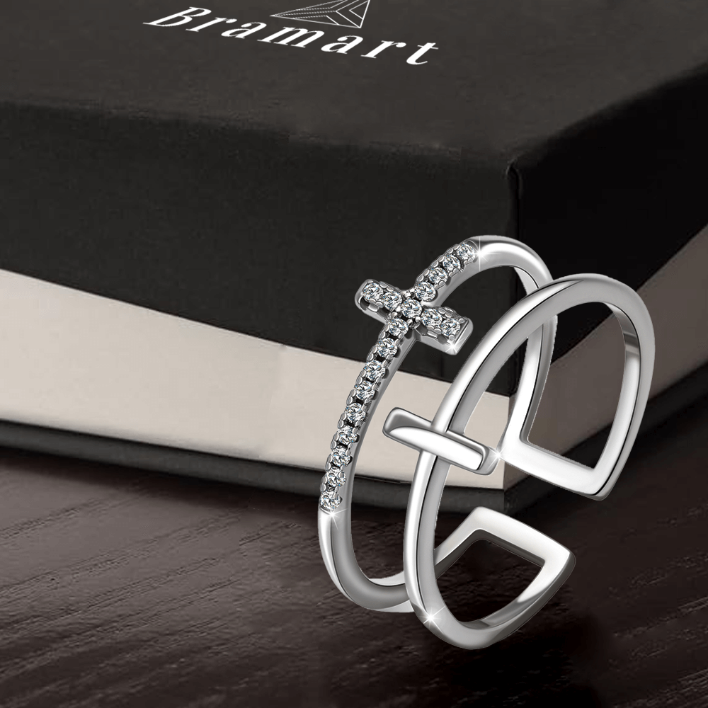 Anello da Donna in Argento Sterling 925 Per Mia Figlia - Croce