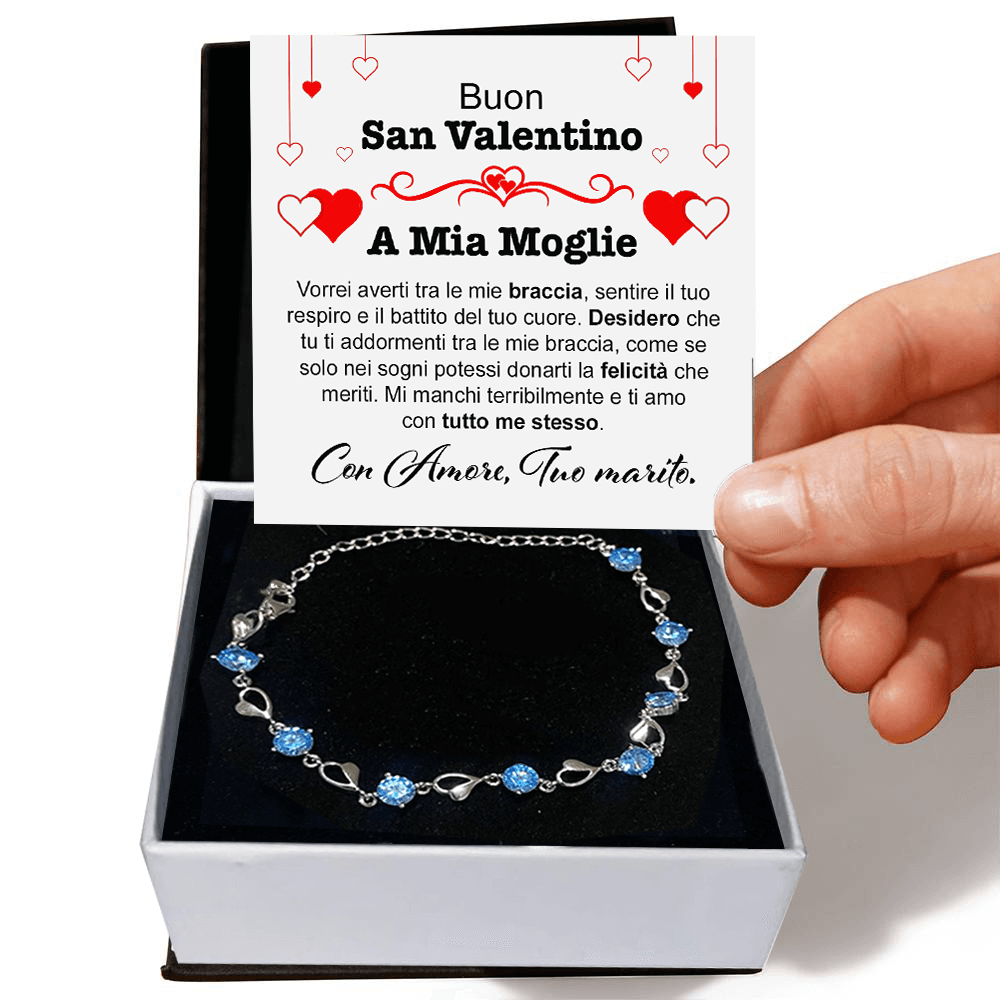 Bracciale Pietre Blu - A mia Moglie San Valentino