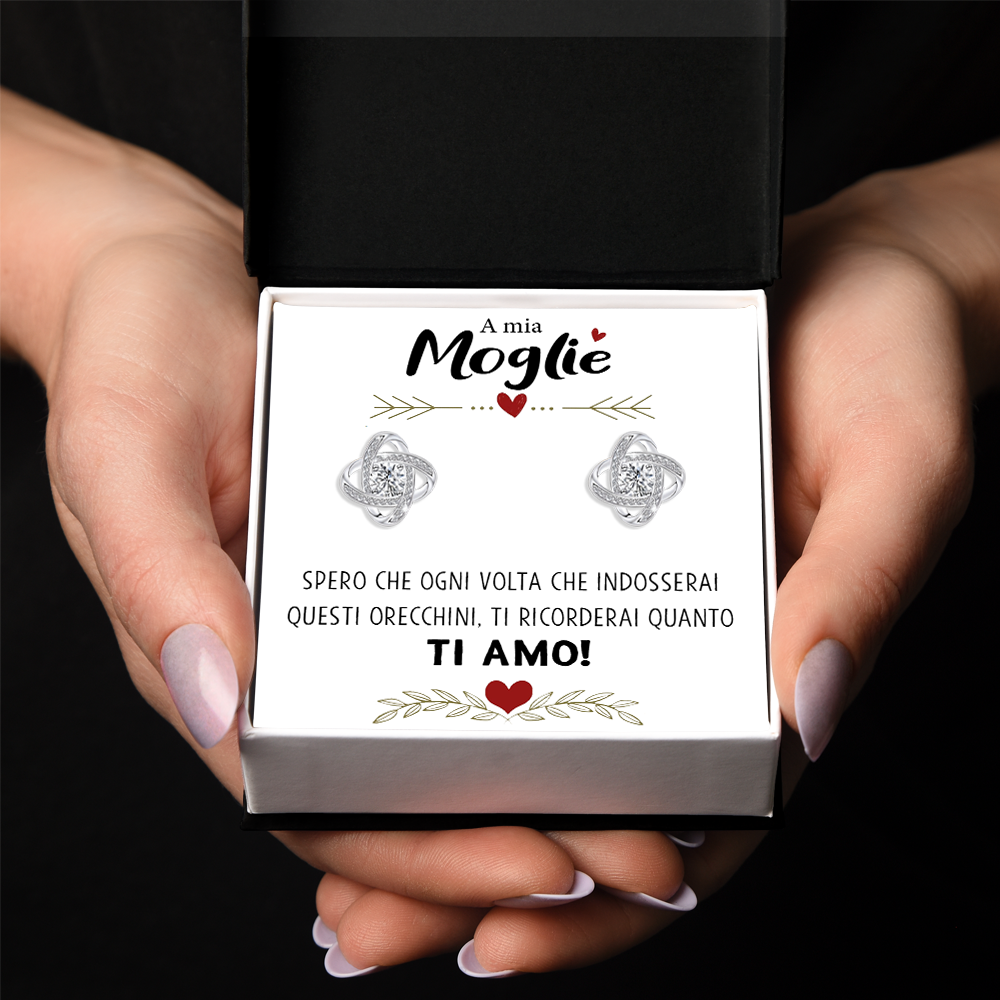 Orecchini Nodo con Pietra in Acciaio chirurgico - A mia moglie