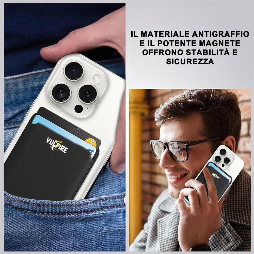 Portafoglio Portacarte Uomo in Ecopelle sintetica Alta Qualità RFID Blocking con Magnete