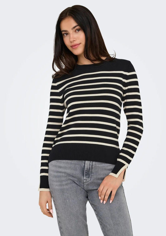 Only Maglione Donna Kalana Nero E Bianco