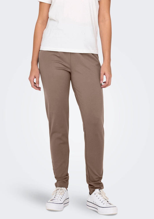 Only Pantaloni Donna Poptrash Marrone