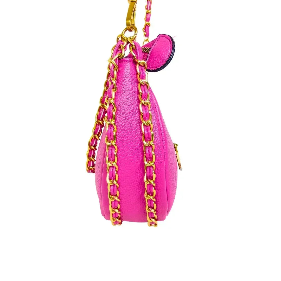 Pink Shoulder Bag with gold color chain strap MS-8824