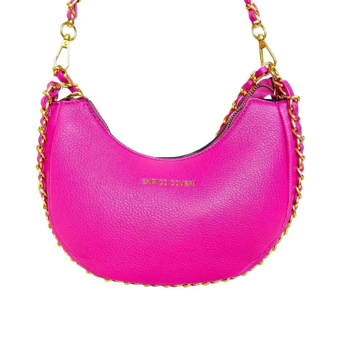 Pink Shoulder Bag with gold color chain strap MS-8824