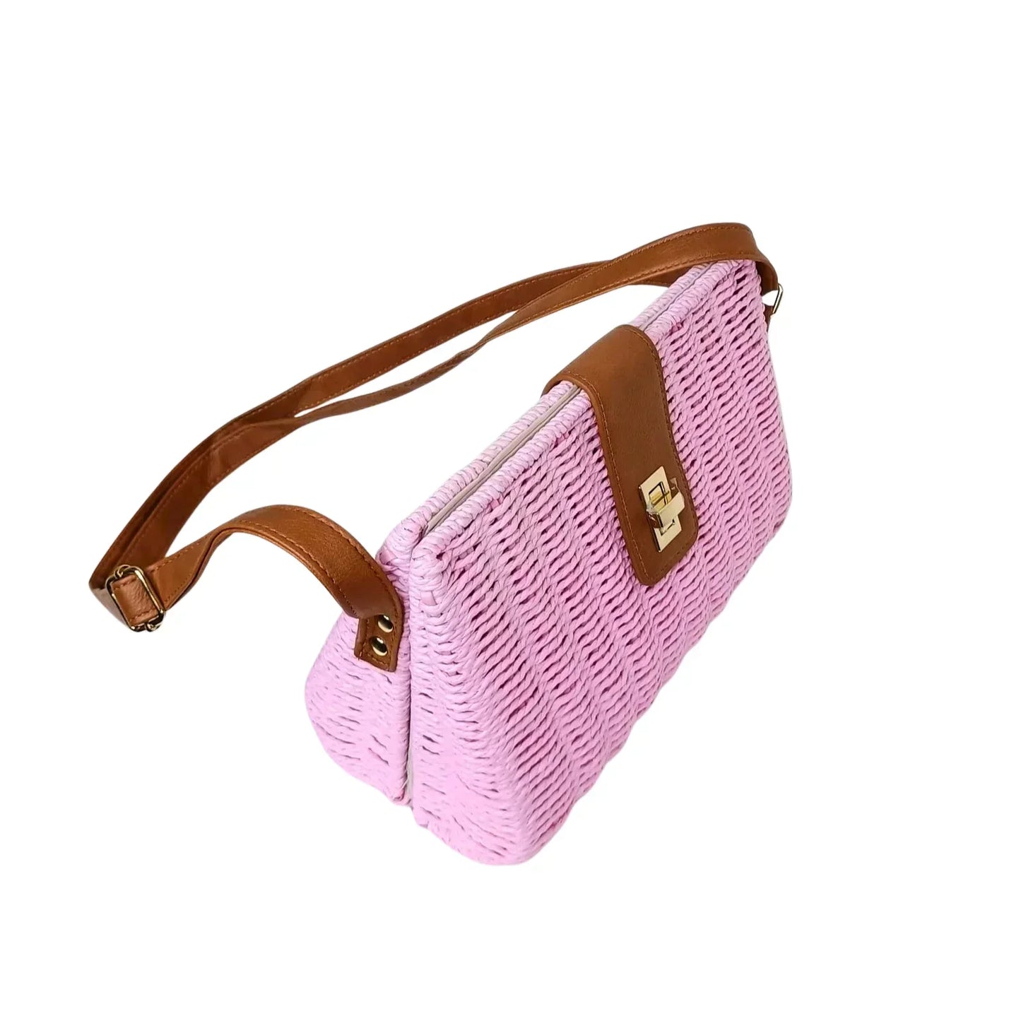 Pink Woven Shoulder Bag - MS-525