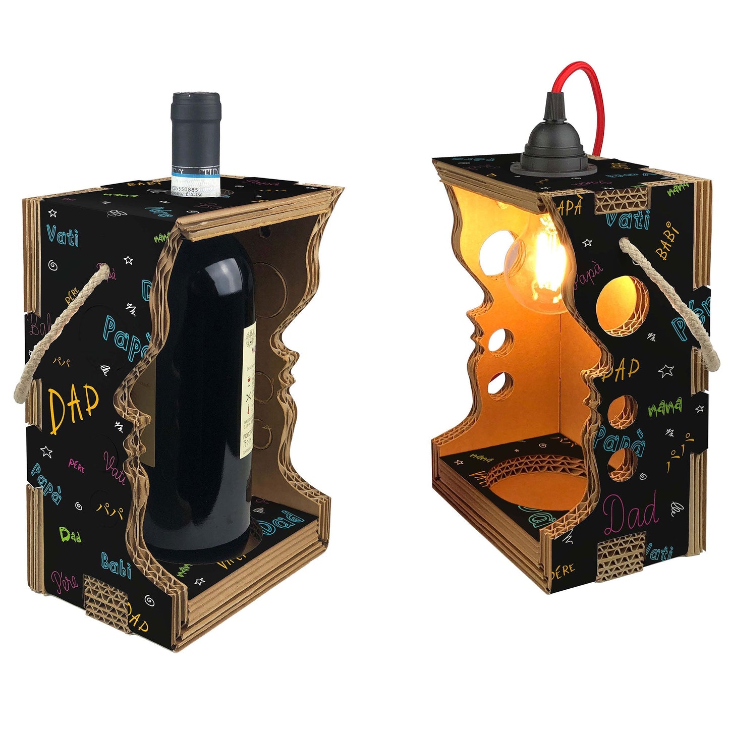 Porta Bottiglia Vino Wine Lover – L'Idea Regalo Perfetta per i Papà