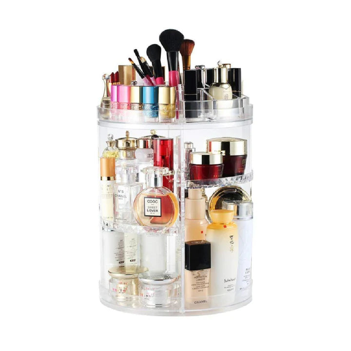 Organizzatore di trucco con vari espositori separati espositore cosmetici trucchi organizer bagno