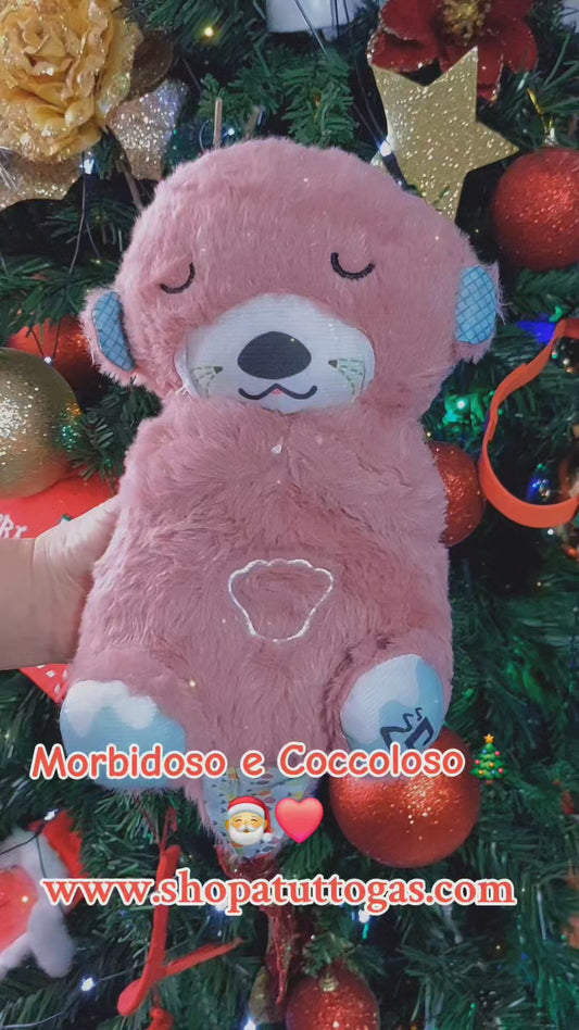 Breathing Bear Peluche Calmante Sensazione Grembo Materno Peluche simula il respiro Grigio Bianco Rosa Grigio Scuro