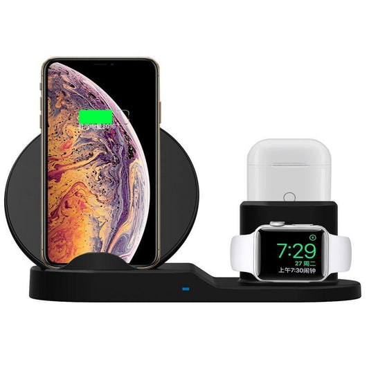 3 in 1 Wireless Rechargeable Docking Station for Cell Phone Headphones Smartwatch