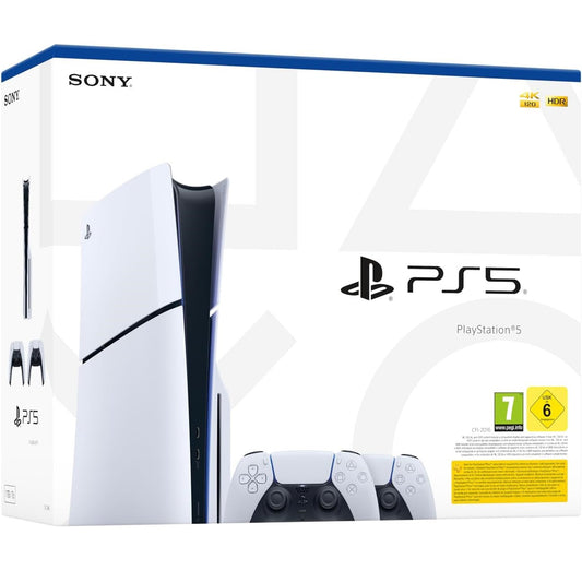 Sony PlayStation 5 PS5 Slim Disc + 2 Controllers D-Chassis Console