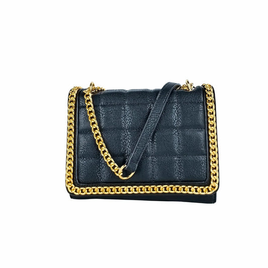 Quilted Black Faux Leather Crossbody - Bag MS-8891