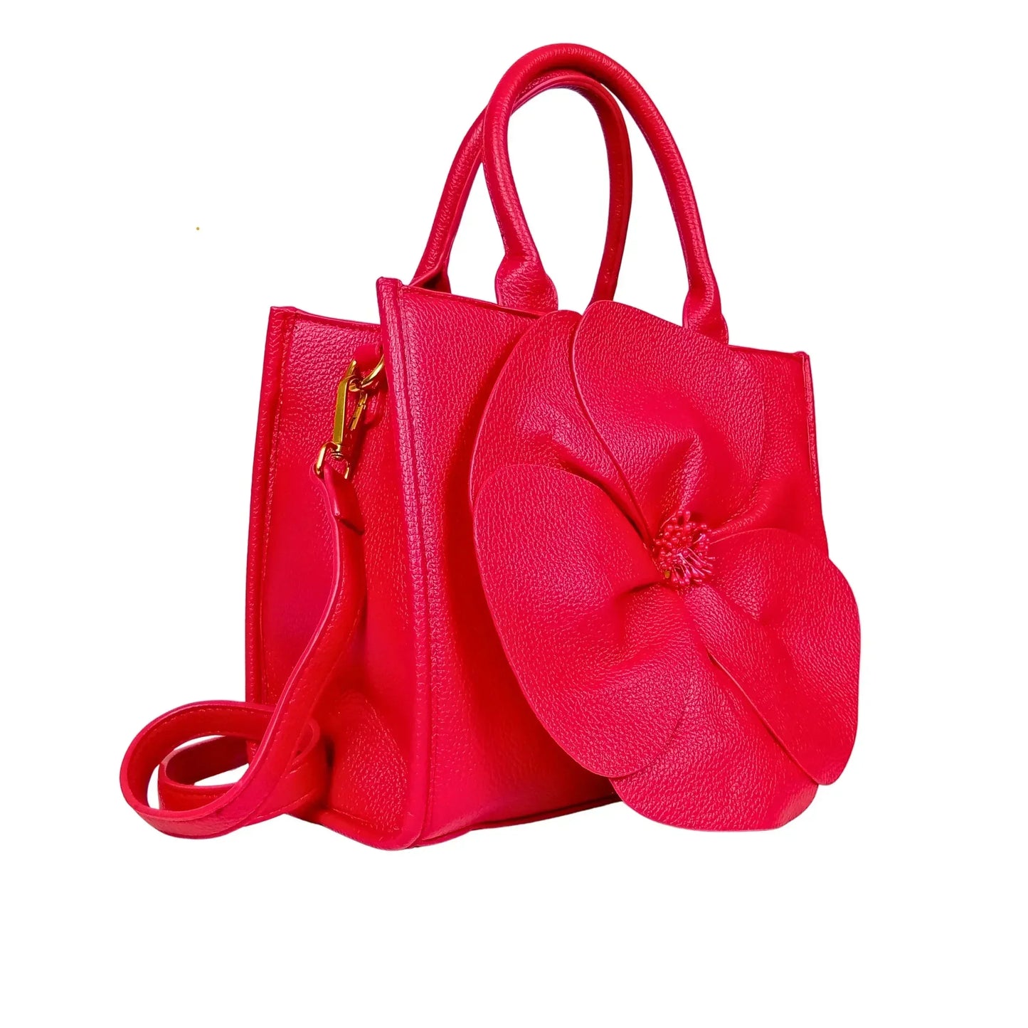 Red Leather Women's Handbag MS-380