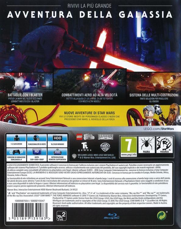 Lego Star Wars - The Force Awakens PS4 Game PlayStation 4 Italian Ita