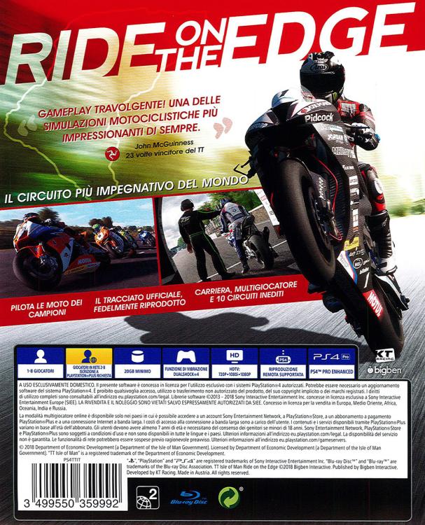 TT Isle Of Man Ride On The Edge PS4 Italian Street Bike Game PlayStation 4
