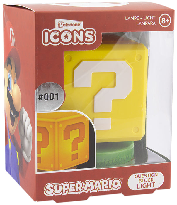 Paladone Nintendo Super Mario Lamp Question Block Light Lampada 3D Da Tavolo