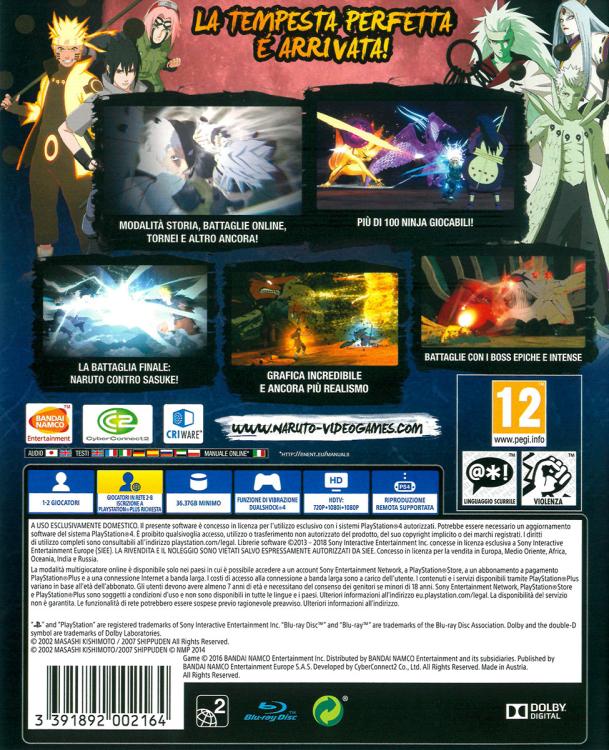 Naruto Shippuden: Ultimate Ninja Storm 4 PS4 Italian Game Playstation 4 New