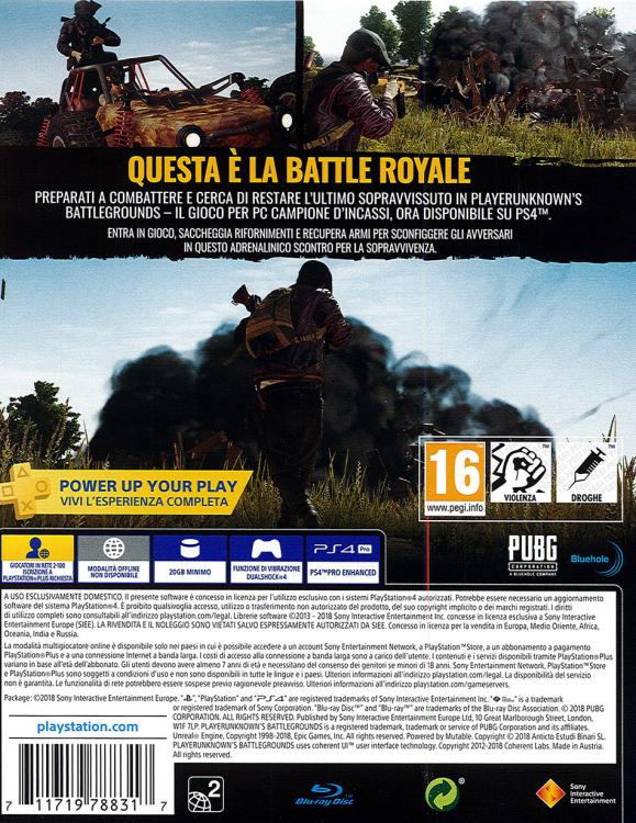 Playerunknown's Battlegrounds PS4 Game PUBG Italian Playstation 4 Sealed