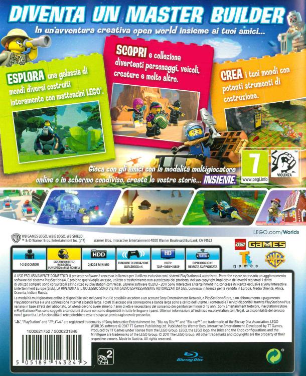 Lego Worlds PS4 PlayStation 4 Game Italian Video Game World New Sealed