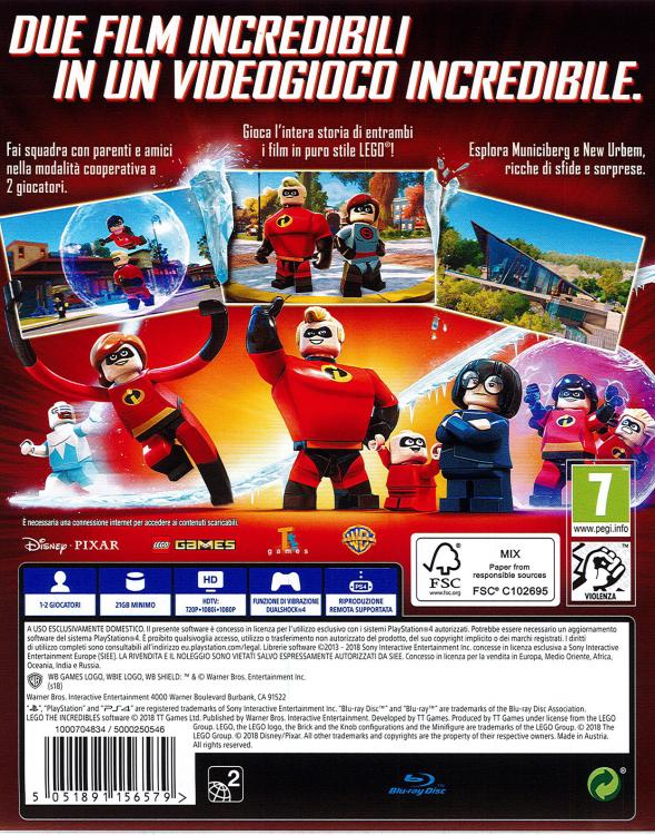 Lego The Incredibles Ps4 Game Disney Pixar Playstation 4 Italian Incredibles