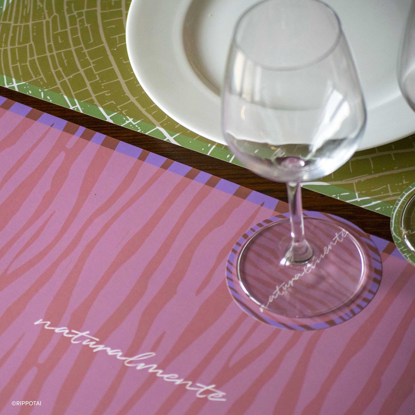 Tovagliette di Carta Pulibile ed ecologica con Sottobicchieri coordinati - Naturalmente