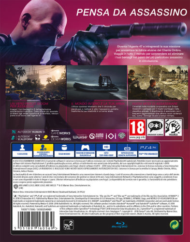 Hitman 2 PS4 PlayStation 4 Video Game Italian New Hitman Agent New