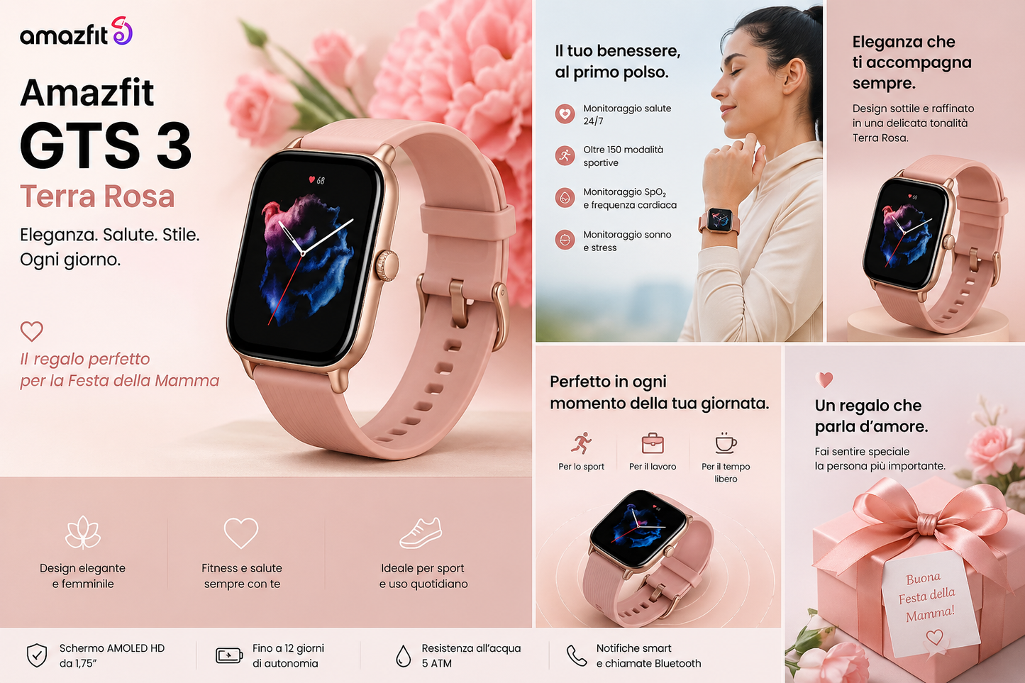 Xiaomi Smartwatch Amazfit GTS 3 Terra Rosa