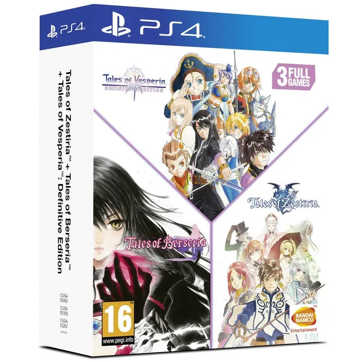 Tales Of Vesperia + Tales Of Berseria + Tales Of Zestiria Ps4 Game Eu Italian