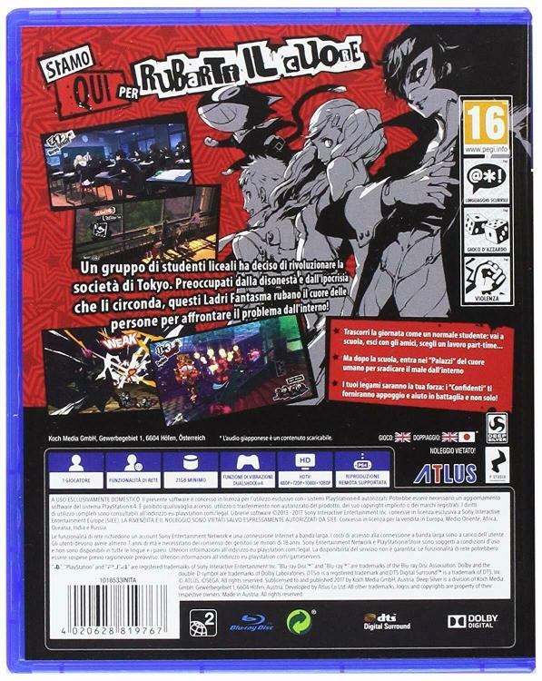 Persona 5 PS4 PlayStation 4 Video Game PAL Italian Atlus P5 New Sealed