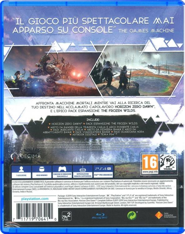 Horizon Zero Dawn Complete Edition PS4 PlayStation 4 Game PS Hits Italian PAL