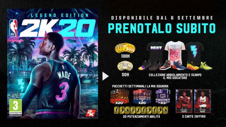 Nba 2K20 Legend Edition PS4 Video Game Play Station 4 Italian EU Multilanguage